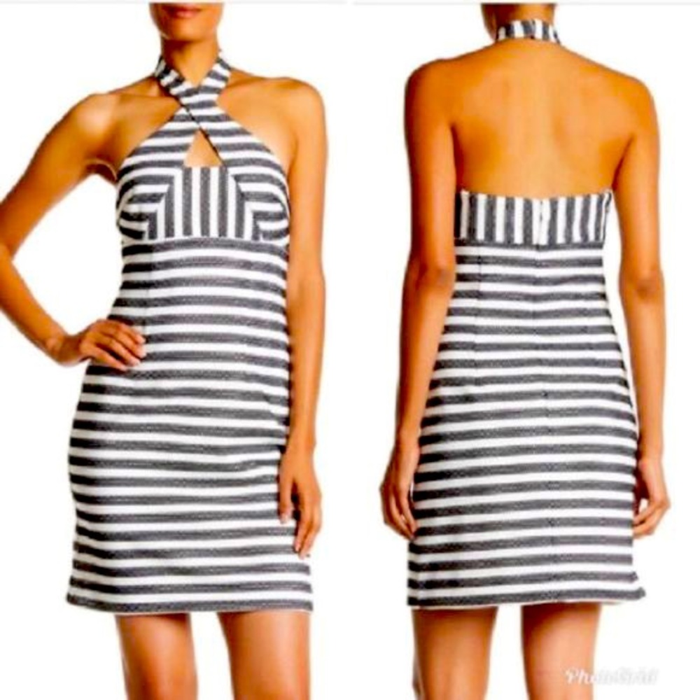 Trina Trina Turk Cubanito Striped Halter Dress Size 0
